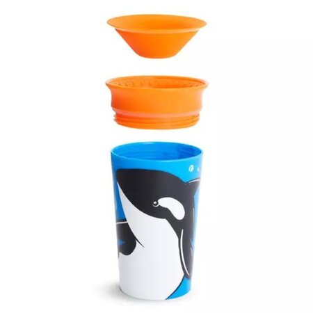 Cana de antrenament Miracle 360 Wildlove, +12 luni, Orca Whale, 266 ml, Munchkin 554486