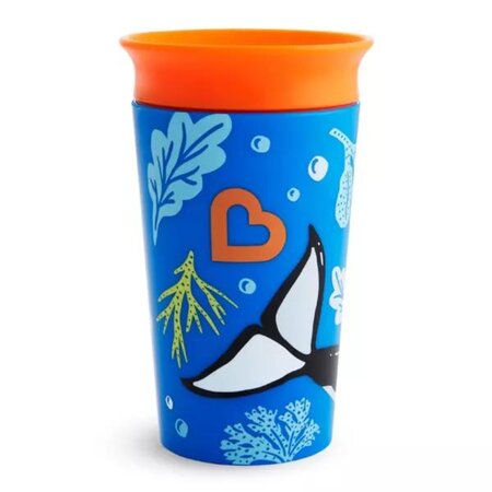 Cana de antrenament Miracle 360 Wildlove, +12 luni, Orca Whale, 266 ml, Munchkin 554484