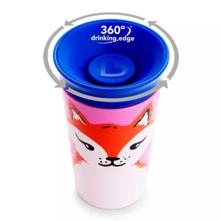 Cana de antrenament Miracle 360 Wildlove, +12 luni, Red Fox, 266 ml, Munchkin 554499