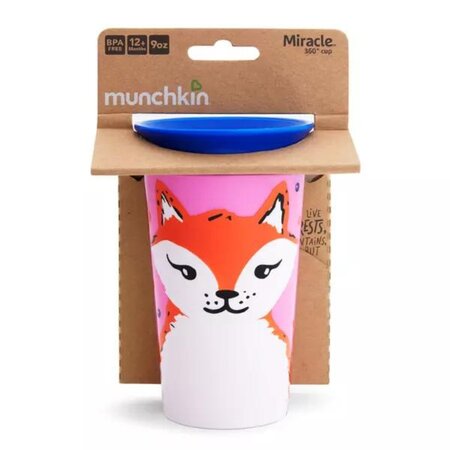 Cana de antrenament Miracle 360 Wildlove, +12 luni, Red Fox, 266 ml, Munchkin 554500