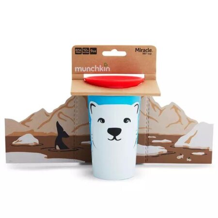 Cana de antrenament Miracle 360 Wildlove, +12 luni, Polar Bear, 266 ml, Munchkin 554511