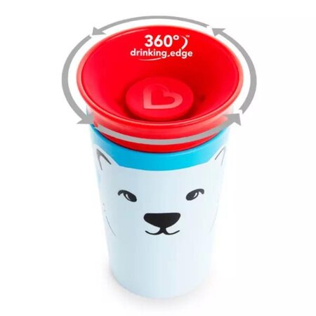 Cana de antrenament Miracle 360 Wildlove, +12 luni, Polar Bear, 266 ml, Munchkin 554508
