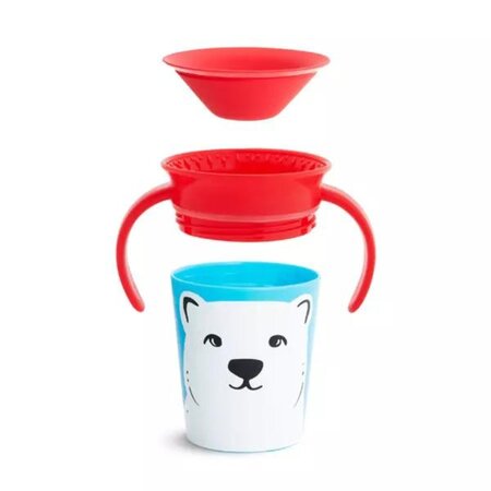 Cana de atrenament cu manere Miracle 360 Wildlove, +6 luni, Polar Bear, 177 ml, Munchkin 554593