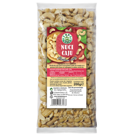 Nuci caju crude, 200 g, Herbal Sana