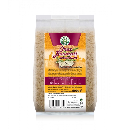 Orez Basmati Premium, 500 g, Herbal Sana