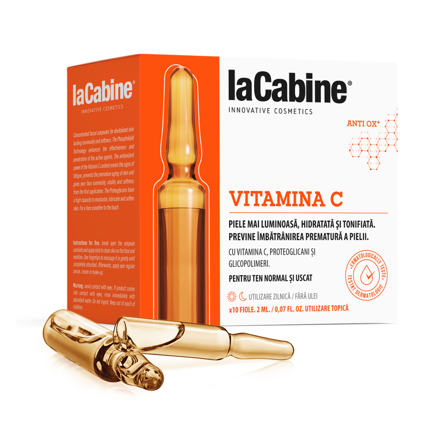 Fiola Vitamina C, 10 fiole x 2 ml, La Cabine