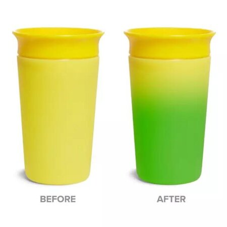 Cana de antrenament Miracle 360 Colour Change, +12 luni, Yellow, 266 ml, Munchkin 554771
