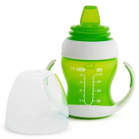 Cana de tranzitie cu manere Gentle, +4 luni, Green, 118 ml, Munchkin 554863