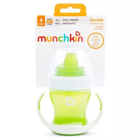 Cana de tranzitie cu manere Gentle, +4 luni, Green, 118 ml, Munchkin 554864