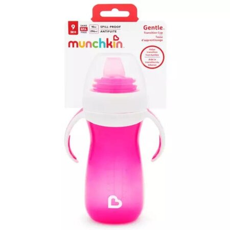 Cana de tranzitie cu manere Gentle, +9 luni, Pink, 296 ml, Munchkin 554899