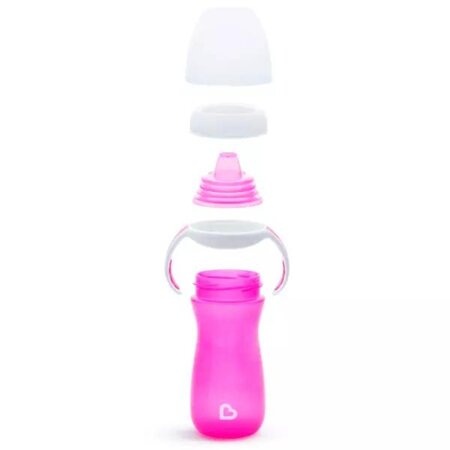 Cana de tranzitie cu manere Gentle, +9 luni, Pink, 296 ml, Munchkin 554904