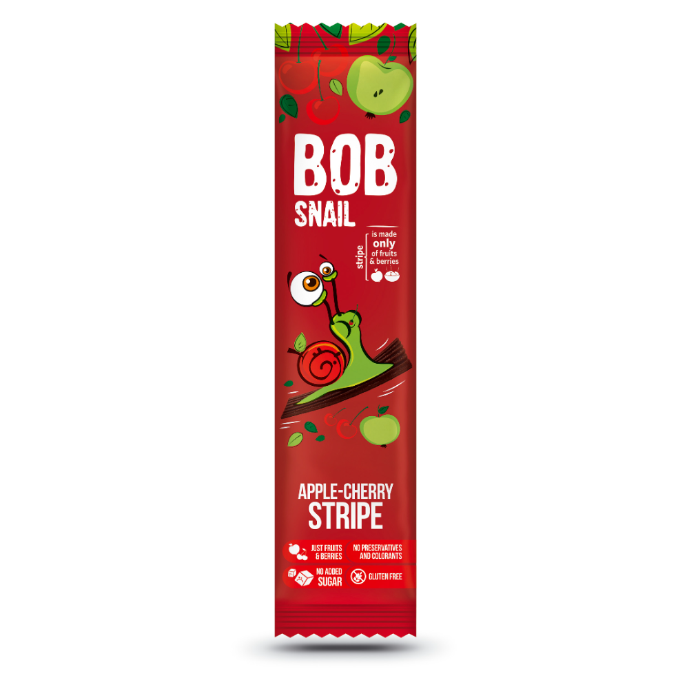 Gustare naturala din Mere si Cirese, 14 gr, Bob Snail