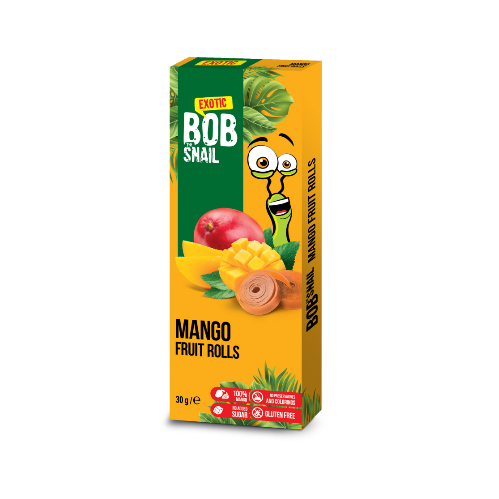 Rulou natural din mango, 30g, Bob Snail