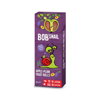 Rulou natural din mere si prune, 30g, Bob Snail
