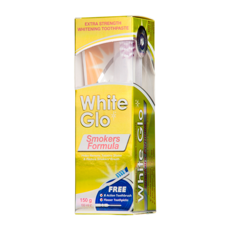 Pasta de dinti + periuta de dinti Smokers Formula, 100 ml, White Glo