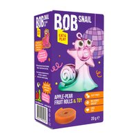 Rulou natural din fructe + jucarie Eat & Play, 20 gr, Bob Snail