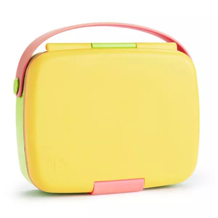 Cutie pentru pranz cu ustensile din inox Bento Lunch, +18 luni, +18 luni, Yellow, Munchkin 555069