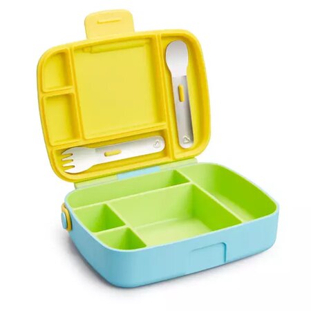 Cutie pentru pranz cu ustensile din inox Bento Lunch, +18 luni, Green, Munchkin 555075