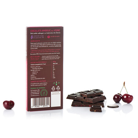 Ciocolata amaruie cu visine, 100 gr, Sweeteria 676860