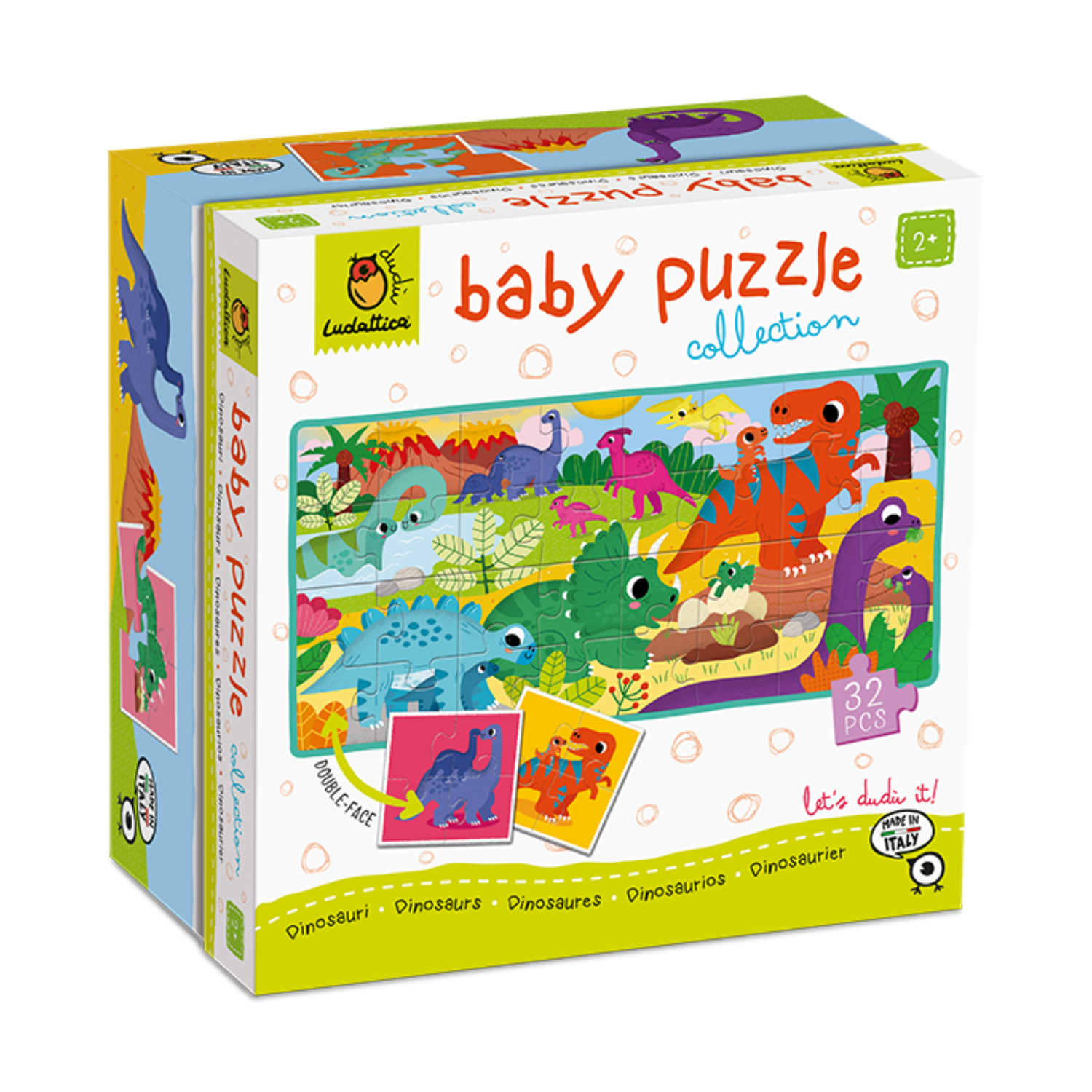 Baby Puzzle Dinozauri, +2 ani, 32 piese, Ludattica