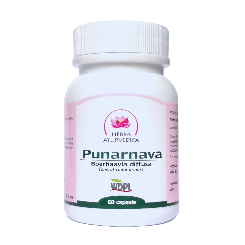 Punarnava tonic al caulor urinare, 450 mg, 60 capsule, Herba Ayurvedica