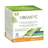 Tampoane din bumbac organic cu aplicator Super Plus, 16 bucati, Organyc