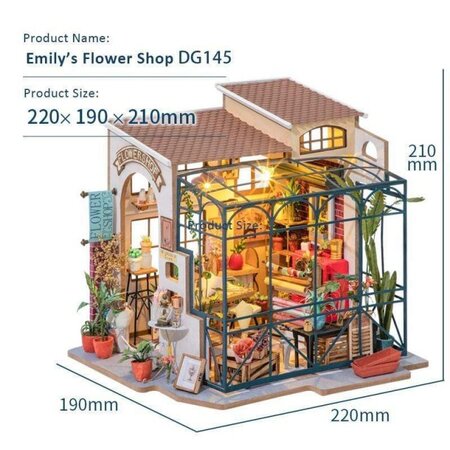 Puzzle 3D Floraria Emily DIY Rolife, 258 piese, Robotime 555920