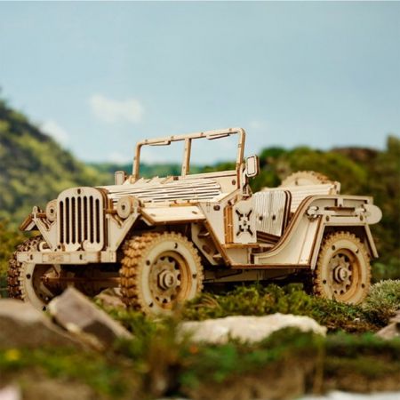 Puzzle 3D din lemn Masina Militara, 369 piese, Robotime 555926