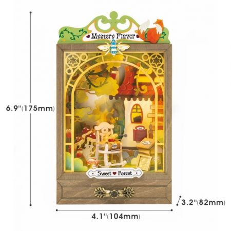Puzzle 3D Mini Casuta de papusi dulciurile padurii diy Rolife, +14 ani, 37 piese, Robotime 555957