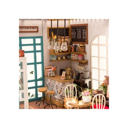 Puzzle 3D Mini casuta de papusi Cafeneaua lui Simon, 203 piese, Robotime 556027