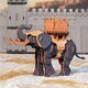 Puzzle 3D din lemn Elefant de lupta, 107 piese, Robotime 556034