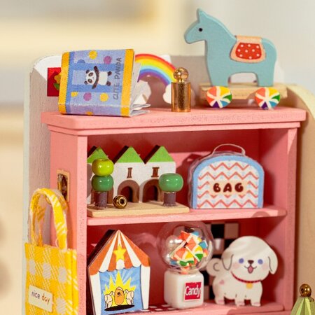 Puzzle din lemn 3D Casuta copilariei, 14 ani+, 68 piese, Robotime 556039