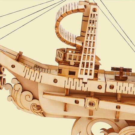 Puzzle 3D din lemn Barca de Nevigat, 118 piese, Robotime 556050