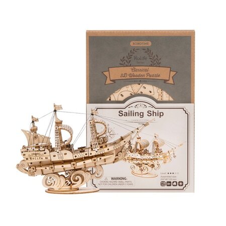 Puzzle 3D din lemn Barca de Nevigat, 118 piese, Robotime 556046