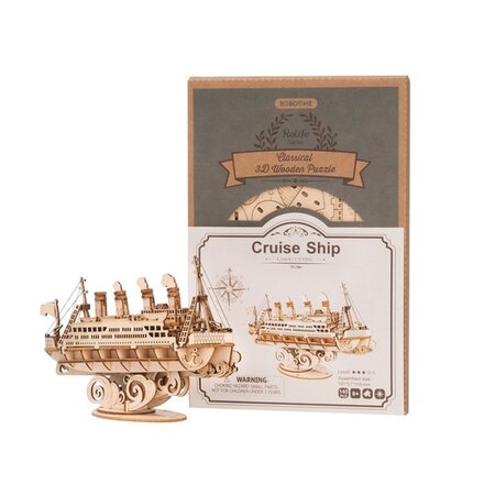Puzzle 3D din lemn Nava de Croaziera, 145 piese, Robotime 556053