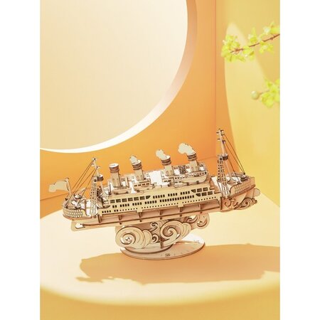 Puzzle 3D din lemn Nava de Croaziera, 145 piese, Robotime 556057