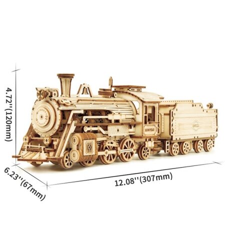 Puzzle 3D din lemn Prime Steam Express, 308 piese, Robotime 556100