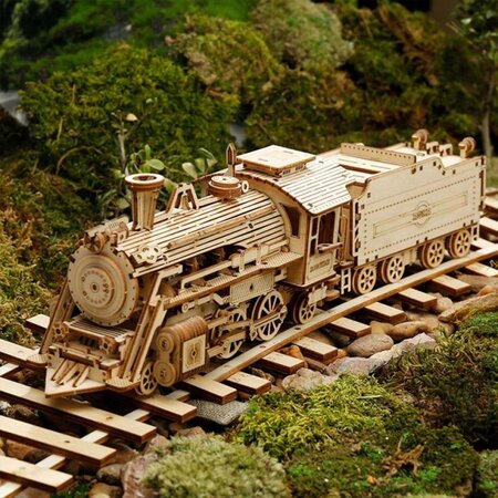 Puzzle 3D din lemn Prime Steam Express, 308 piese, Robotime 556095