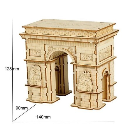 Puzzle 3D din lemn Arc de Triumf, 118 piese, Robotime 556123