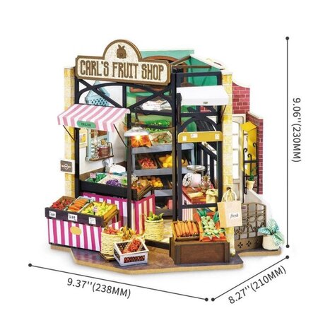 Puzzle 3D Magazinul de fructe al lui Carl, 14 ani+, 206 piese, Robotime 556127