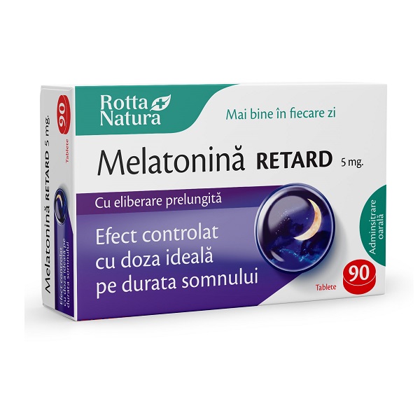 Melatonina Retard, 5 mg, 90 tablete, Rotta Natura