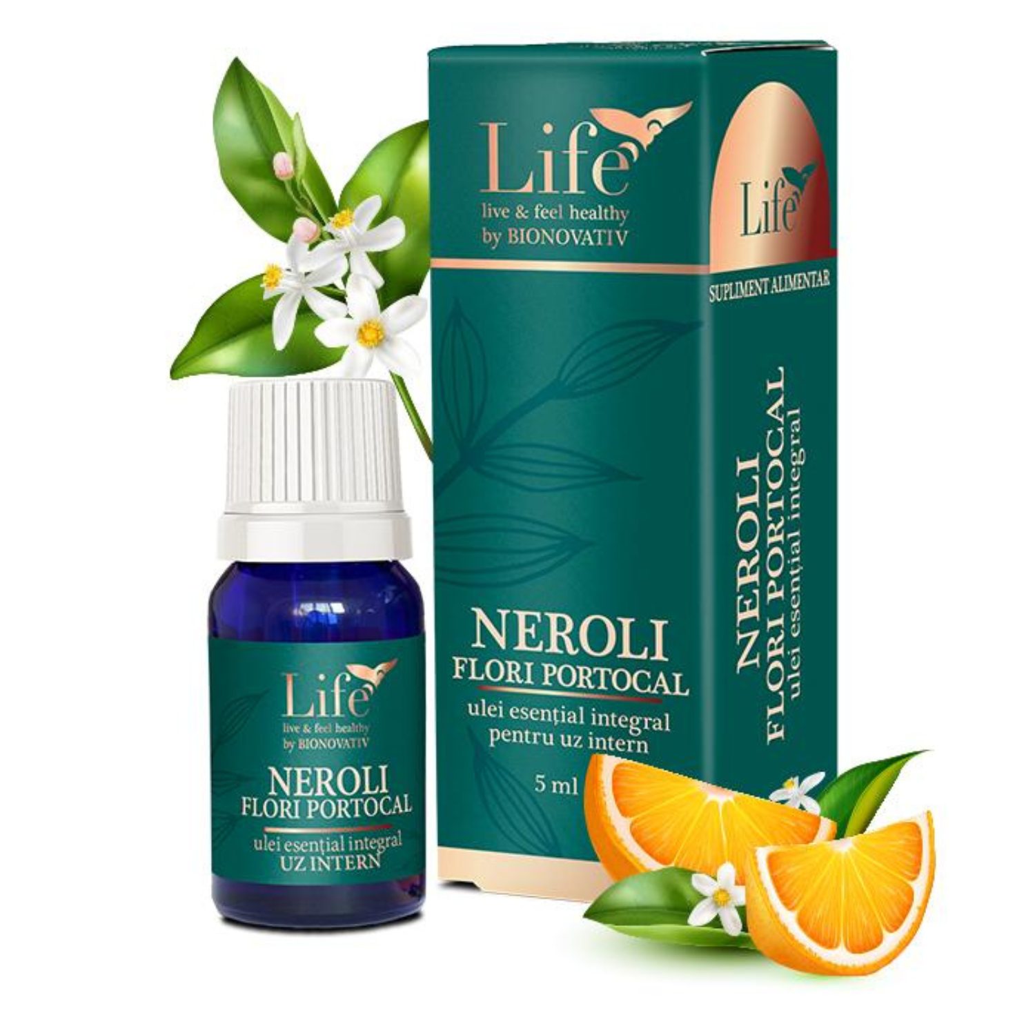 Ulei esential integral de Neroli, 5 ml, Bionovativ