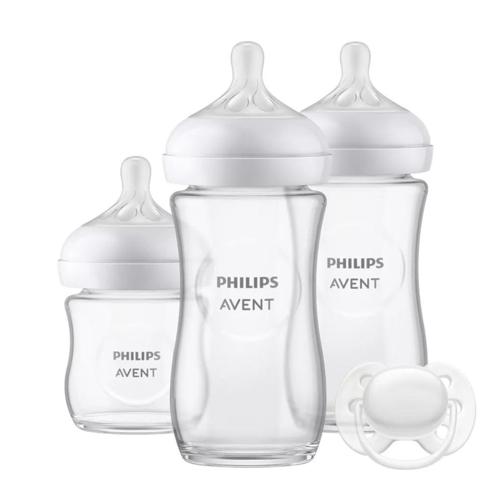 Set biberoane din sticla Philips Avent Natural Response, pentru nou-nascuti, SCD878/11, Philips