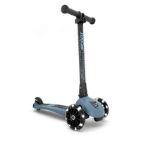 Trotineta pliabila cu roti luminoase pentru copii Highwaykick 3, Steel, 3-6 ani, Scoot and Ride