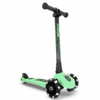 Trotineta pliabila cu roti luminoase pentru copii Highwaykick 3, Kiwi, 3-6ani, Scoot and Ride