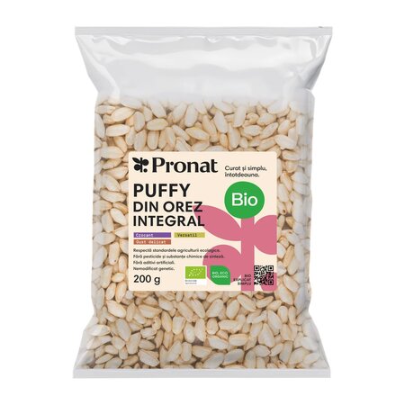 Puffy Bio din orez integral, 200 g, Pronat