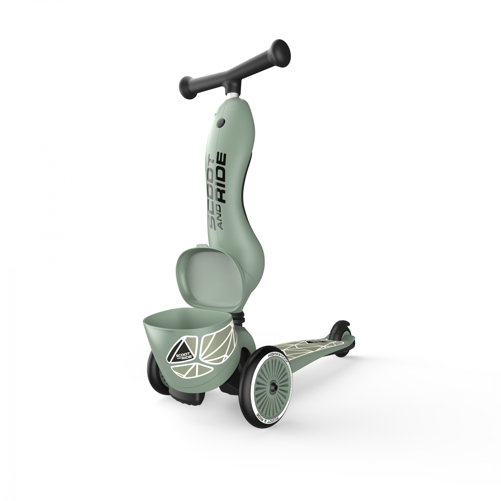 Trotineta pentru copii transformabila 2 in 1 Highwaykik 1, 1 - 5 aani, Lifestyle Greenlines, Scoot & Ride