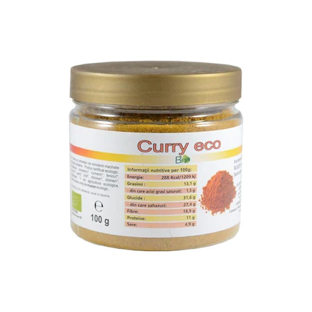 Curry pudra Eco, 100 g, Managis