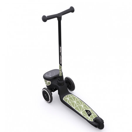 Trotineta pliabila cu suport pentru jucarie pentru copii Highwaykick 2 Lifestyle, Green Line, 2 ani+, Scoot and Ride 556516