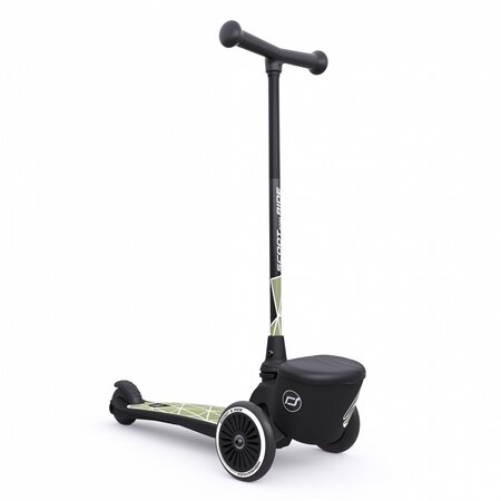 Trotineta pliabila cu suport pentru jucarie pentru copii Highwaykick 2 Lifestyle, Green Line, 2 ani+, Scoot and Ride 556517